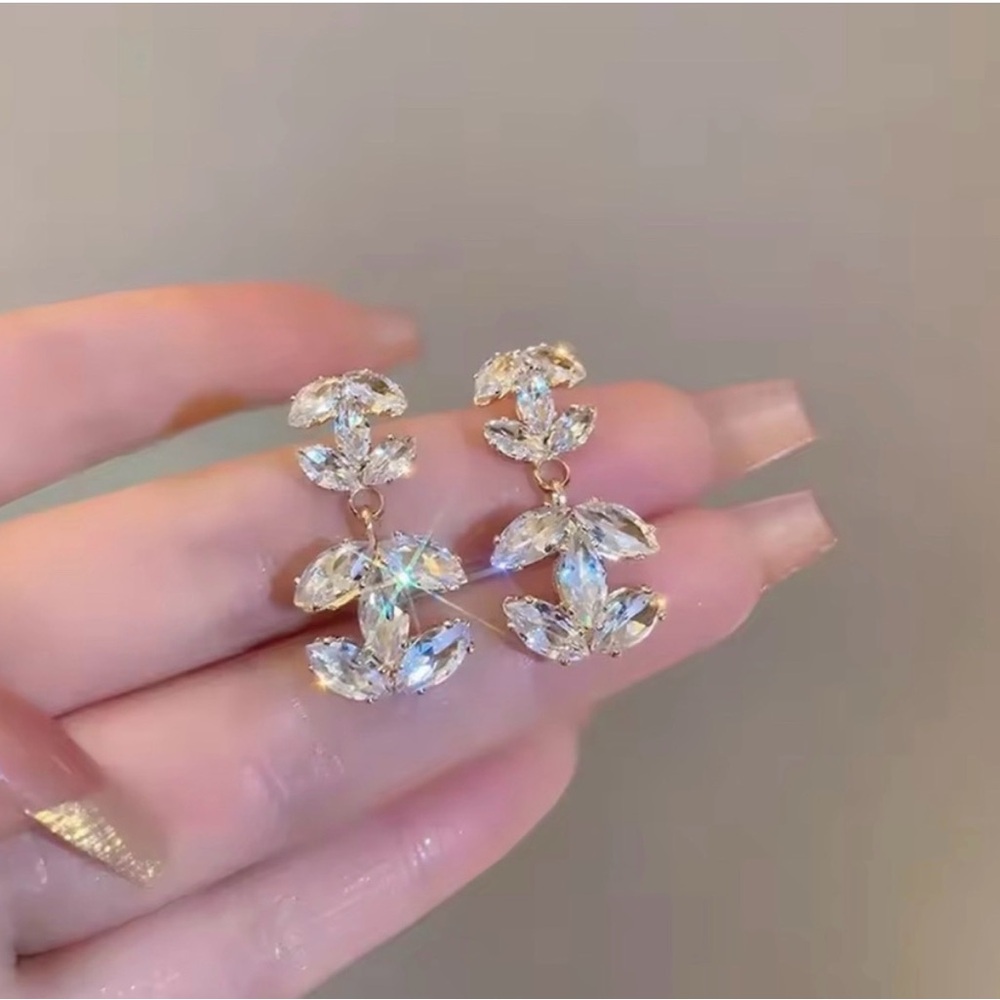 Chanel Leaf Drop Earrings
